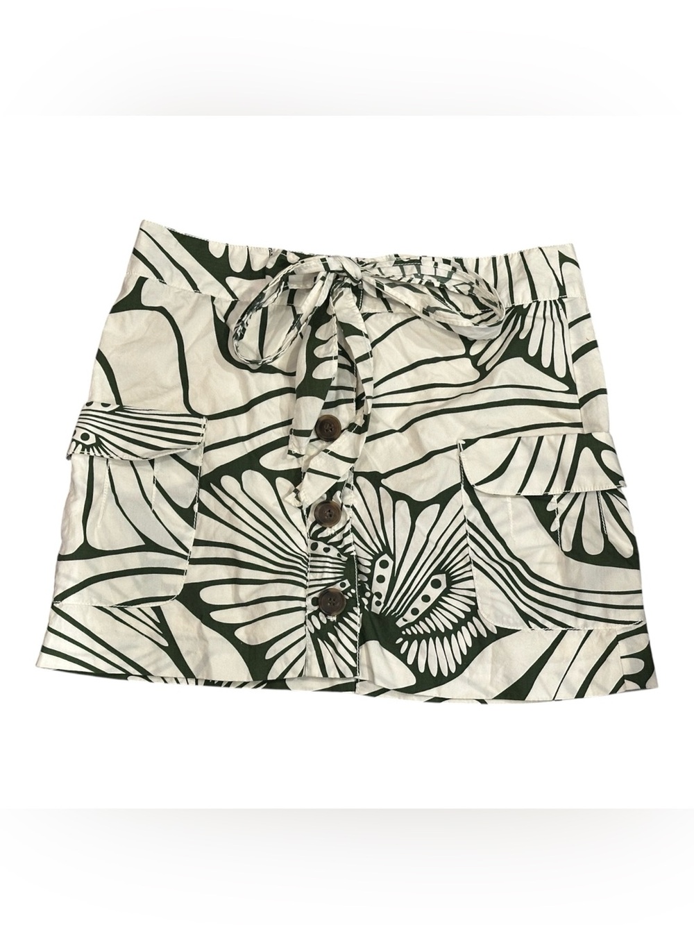 J. Crew Floral Skirt Size 4 Mini Resortwear Bow Button Down Summer Vacation